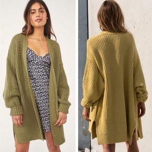 Free People nightingale Cardigan green